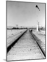 Itinerant Men, Aka. Hoboes, Waiting W. their "Bindles" to Illegally Hop Aboard a Freight Train-null-Mounted Photographic Print