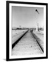 Itinerant Men, Aka. Hoboes, Waiting W. their "Bindles" to Illegally Hop Aboard a Freight Train-null-Framed Photographic Print