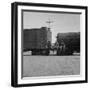 Itinerant men on oil tank cars passing through California, 1938-Dorothea Lange-Framed Photographic Print