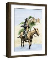 Itinerant Preacher Riding a Mule from Settlement to Settlement-null-Framed Giclee Print