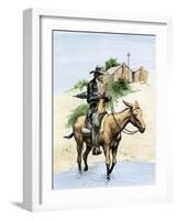 Itinerant Preacher Riding a Mule from Settlement to Settlement-null-Framed Giclee Print