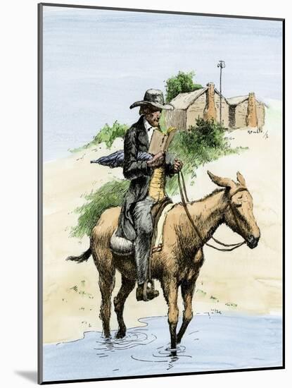 Itinerant Preacher Riding a Mule from Settlement to Settlement-null-Mounted Giclee Print