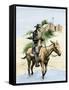 Itinerant Preacher Riding a Mule from Settlement to Settlement-null-Framed Stretched Canvas