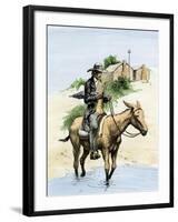 Itinerant Preacher Riding a Mule from Settlement to Settlement-null-Framed Giclee Print
