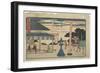 Itomi-ya Teahouse at the Fork of Yokkaichi, 1841-1842-Utagawa Hiroshige-Framed Giclee Print