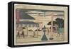 Itomi-ya Teahouse at the Fork of Yokkaichi, 1841-1842-Utagawa Hiroshige-Framed Stretched Canvas