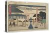 Itomi-ya Teahouse at the Fork of Yokkaichi, 1841-1842-Utagawa Hiroshige-Stretched Canvas