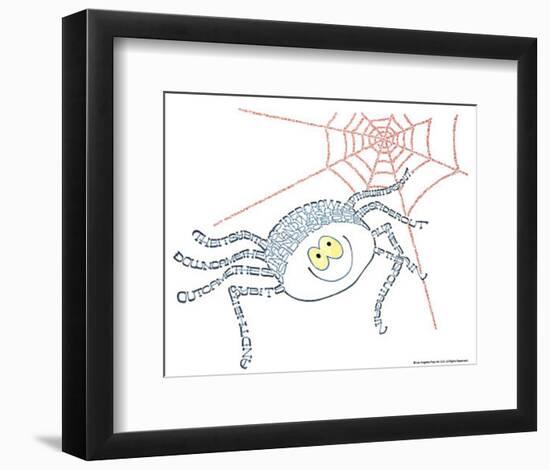 Itsy Bitsy Spider Text Art Print Poster-null-Framed Art Print