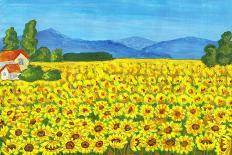 Field with Sunflowers-Iva Afonskaya-Art Print