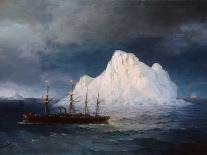 A Steamboat Sailing by an Iceberg-Ivan Aivazovsky-Laminated Giclee Print