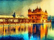 Golden Temple at Amritsar, India - Oil Painting-Ivan Aleshin-Stretched Canvas