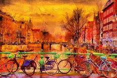 Rain over Amsterdam Canal Impressionist Style Oil Painting-Ivan Aleshin-Art Print