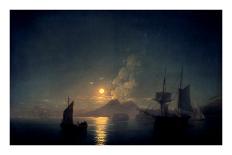 The Bay of Naples by Moonlight, 1842-Ivan Konstantinovich Aivazovsky-Framed Premium Giclee Print