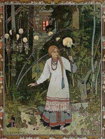 Vassilissa in the Forest, Illustration from the Russian Folk Tale, "The Very Beautiful Vassilissa"