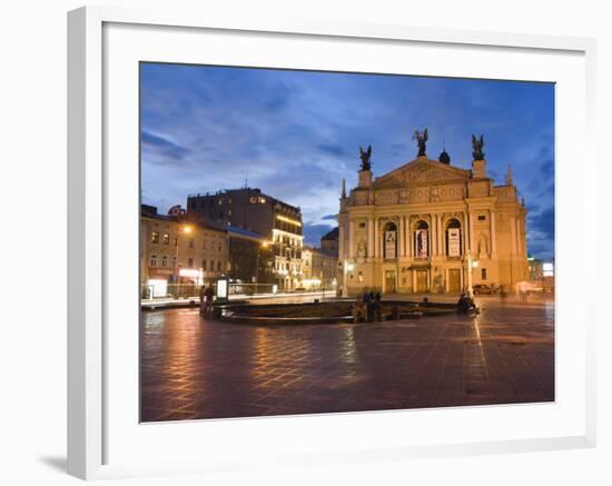 Ivan Franco Opera and Ballet Theatre, Old Town, Lviv, Unesco World Heritage Site, Ukraine, Europe-Christian Kober-Framed Photographic Print