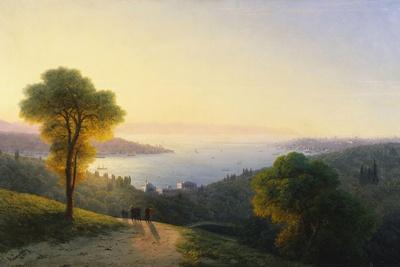 A View of the Bosphorus from the European Side Above the Palace of the Dolmabache, the Seraglio…
