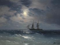 Sailing ship in the moonlight on a calm sea, 1874-Ivan Konstantinovich Aivazovsky-Giclee Print