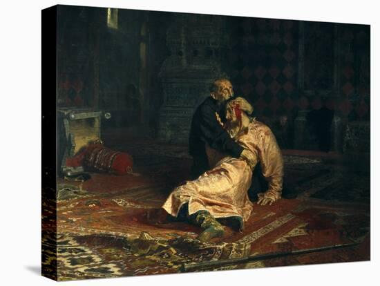 Ivan the Terrible and His Son Ivan on Nov-Ilya Yefimovich Repin-Stretched Canvas