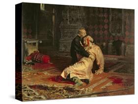 Ivan the Terrible and His Son on the 16th November, 1581, 1885-Ilya Efimovich Repin-Stretched Canvas
