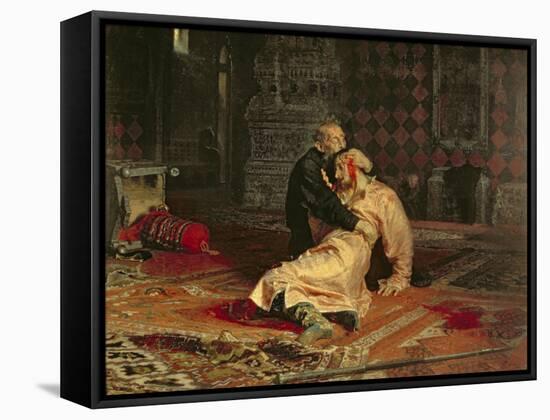Ivan the Terrible and His Son on the 16th November, 1581, 1885-Ilya Efimovich Repin-Framed Stretched Canvas