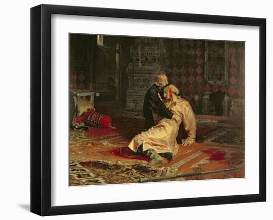 Ivan the Terrible and His Son on the 16th November, 1581, 1885-Ilya Efimovich Repin-Framed Giclee Print