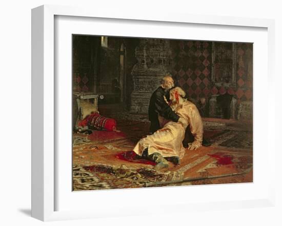 Ivan the Terrible and His Son on the 16th November, 1581, 1885-Ilya Efimovich Repin-Framed Giclee Print