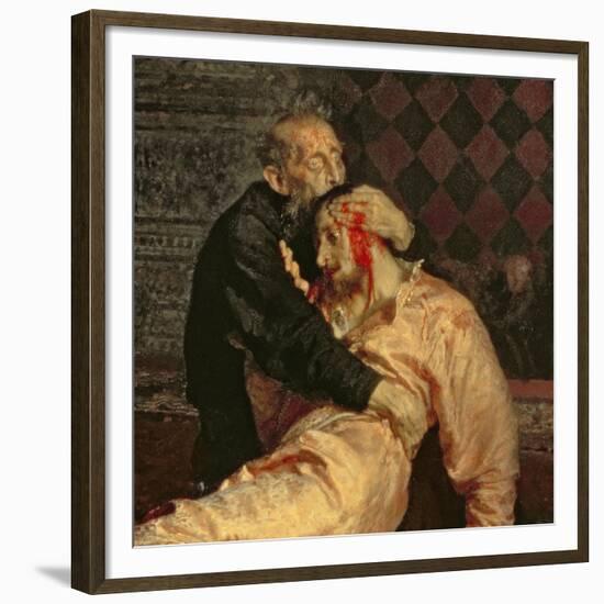 Ivan the Terrible and His Son on the 16th November, 1581, 1885-Ilya Efimovich Repin-Framed Giclee Print