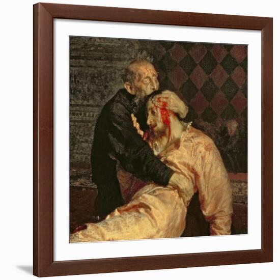 Ivan the Terrible and His Son on the 16th November, 1581, 1885-Ilya Efimovich Repin-Framed Giclee Print