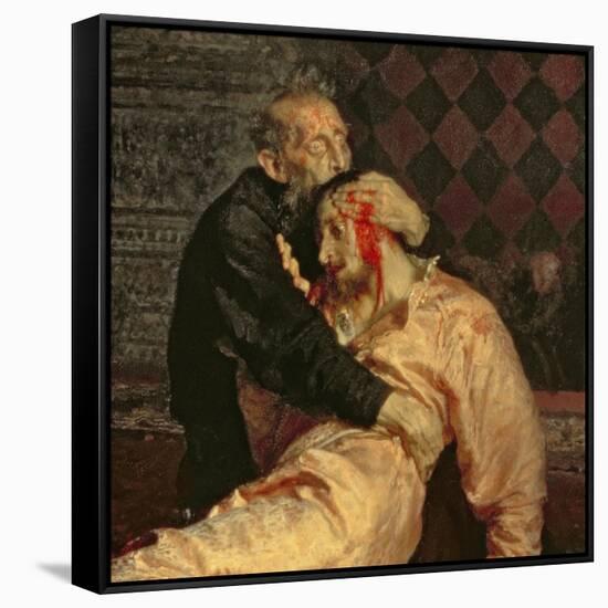 Ivan the Terrible and His Son on the 16th November, 1581, 1885-Ilya Efimovich Repin-Framed Stretched Canvas