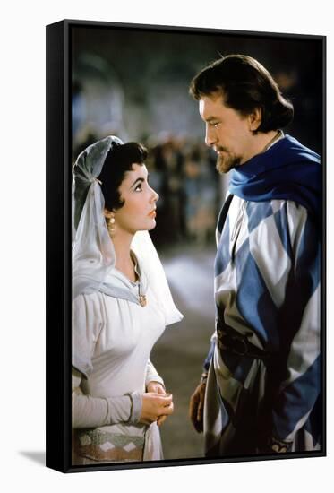 IVANHOE, 1952 directed by RICHARD THORPE Elizabeth Taylor and George Sanders (photo)-null-Framed Stretched Canvas