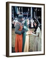 Ivanhoe by Richard THorpe with Robert Taylor, Joan Fontaine and Elizabeth Taylor, 1952 (photo)-null-Framed Photo