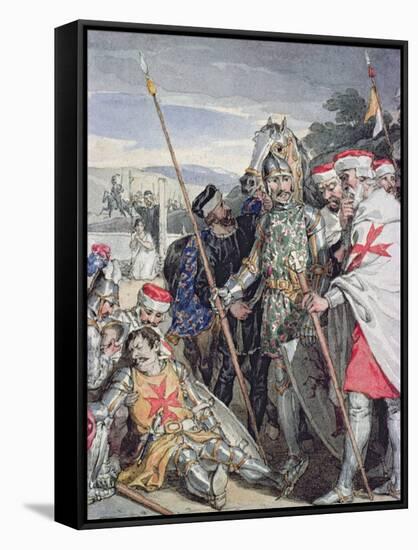 Ivanhoe by Sir Walter Scott: The Death of Sir Brian de Bois-Guilbert-John Augustus Atkinson-Framed Stretched Canvas