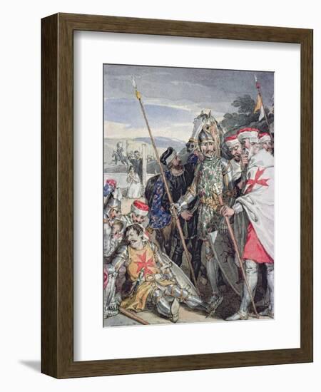 Ivanhoe by Sir Walter Scott: The Death of Sir Brian de Bois-Guilbert-John Augustus Atkinson-Framed Giclee Print