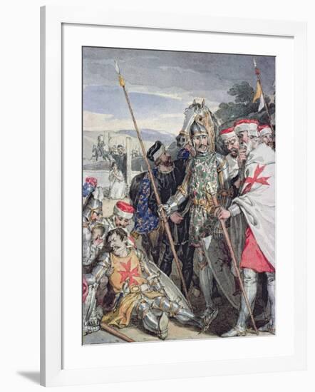 Ivanhoe by Sir Walter Scott: The Death of Sir Brian de Bois-Guilbert-John Augustus Atkinson-Framed Giclee Print