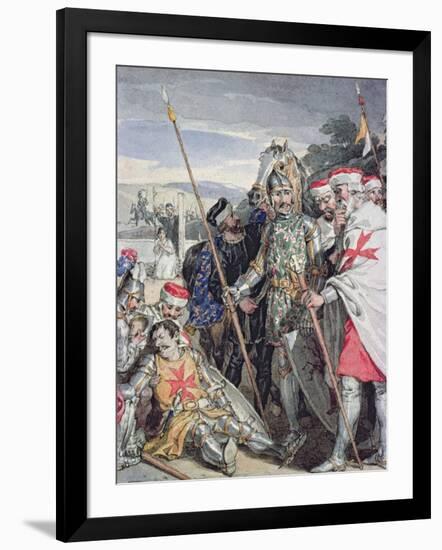 Ivanhoe by Sir Walter Scott: The Death of Sir Brian de Bois-Guilbert-John Augustus Atkinson-Framed Giclee Print