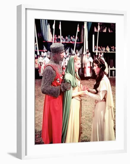 Ivanhoe, Robert Taylor, Joan Fontaine, Elizabeth Taylor, 1952-null-Framed Photo