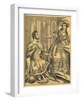 'Ivanhoe: Sir Brian de Bois Guilbert & Rebecca', 19th century. Artists: JL Marks, Ralph Nevill-JL Marks-Framed Giclee Print