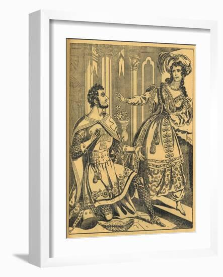 'Ivanhoe: Sir Brian de Bois Guilbert & Rebecca', 19th century. Artists: JL Marks, Ralph Nevill-JL Marks-Framed Giclee Print