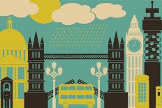 Illustration of London Symbols and Landmarks.-Iveta Angelova-Art Print