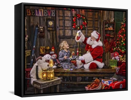 Ivey Boy Magic Paint-Santa’s Workshop-Framed Stretched Canvas