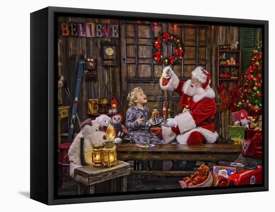 Ivey Boy Magic Paint-Santa’s Workshop-Framed Stretched Canvas