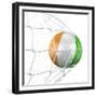 Ivoran Coast Soccer Ball in a Net-zentilia-Framed Premium Giclee Print