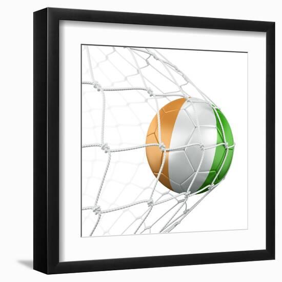 Ivoran Coast Soccer Ball in a Net-zentilia-Framed Art Print