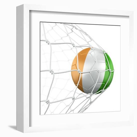 Ivoran Coast Soccer Ball in a Net-zentilia-Framed Art Print