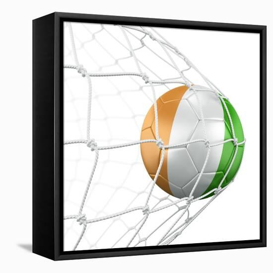 Ivoran Coast Soccer Ball in a Net-zentilia-Framed Stretched Canvas