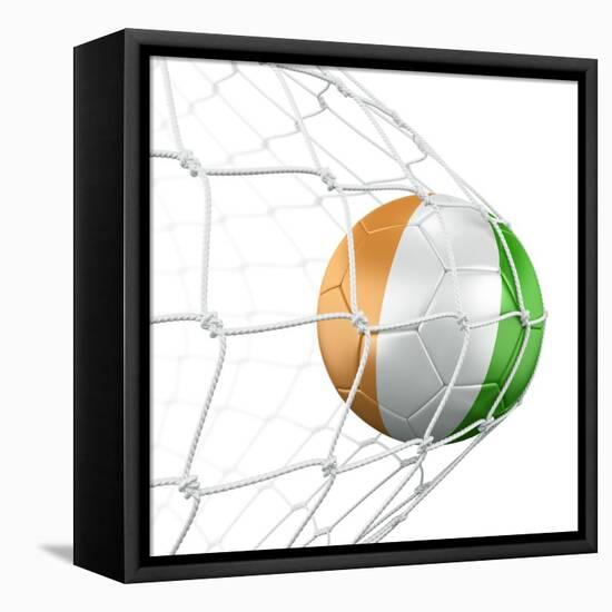 Ivoran Coast Soccer Ball in a Net-zentilia-Framed Stretched Canvas