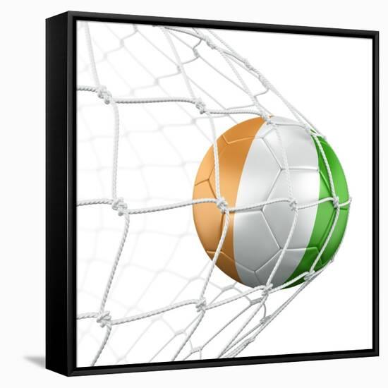 Ivoran Coast Soccer Ball in a Net-zentilia-Framed Stretched Canvas