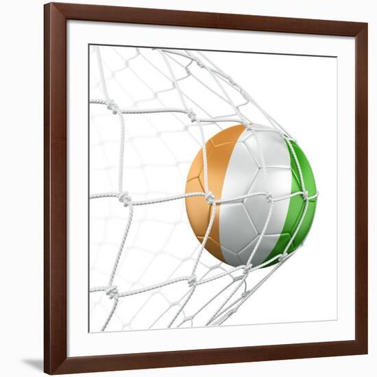 Ivoran Coast Soccer Ball in a Net-zentilia-Framed Art Print