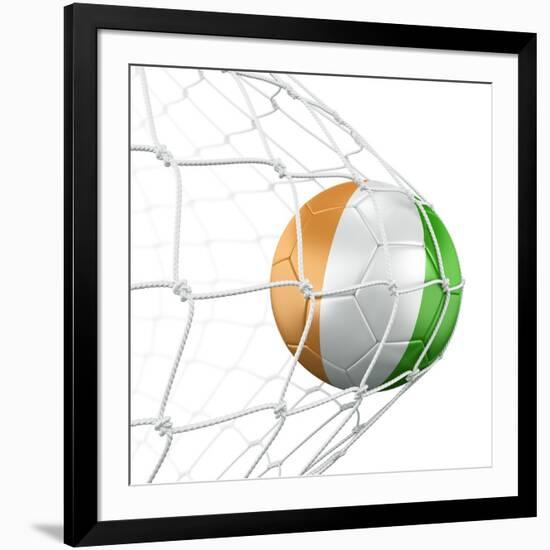 Ivoran Coast Soccer Ball in a Net-zentilia-Framed Art Print