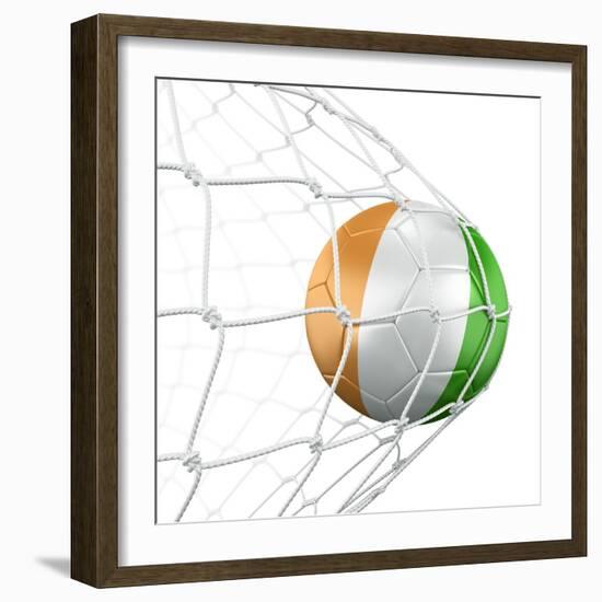 Ivoran Coast Soccer Ball in a Net-zentilia-Framed Art Print